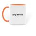 Simp Juice, a Orange Two-Tone Ceramic Mug (back-view)