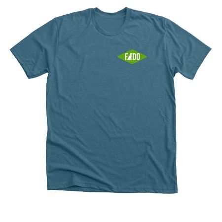 California design on back, a Heather Deep Teal Premium Unisex Tee