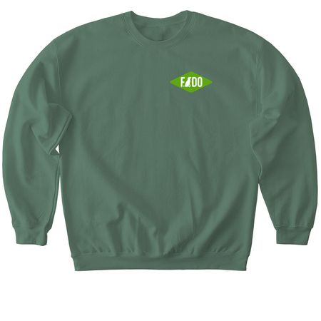 California design on back, a Military Green Softstyle Crewneck Sweatshirt