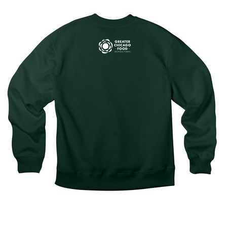 Acabemos El Hambre, a Forest Premium Heavyweight Crewneck Sweatshirt (back-view)