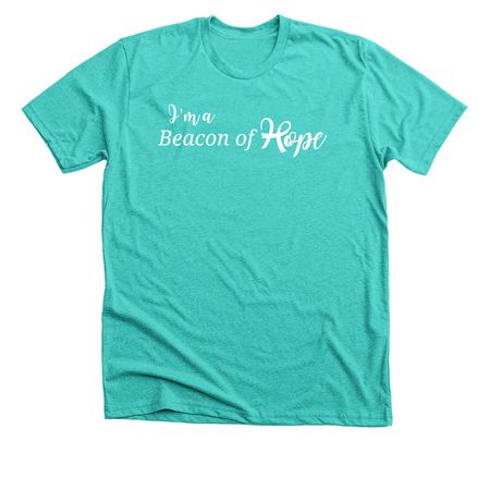 Beacon of Hope Alpha, a Heather Sea Green Premium Unisex Tee