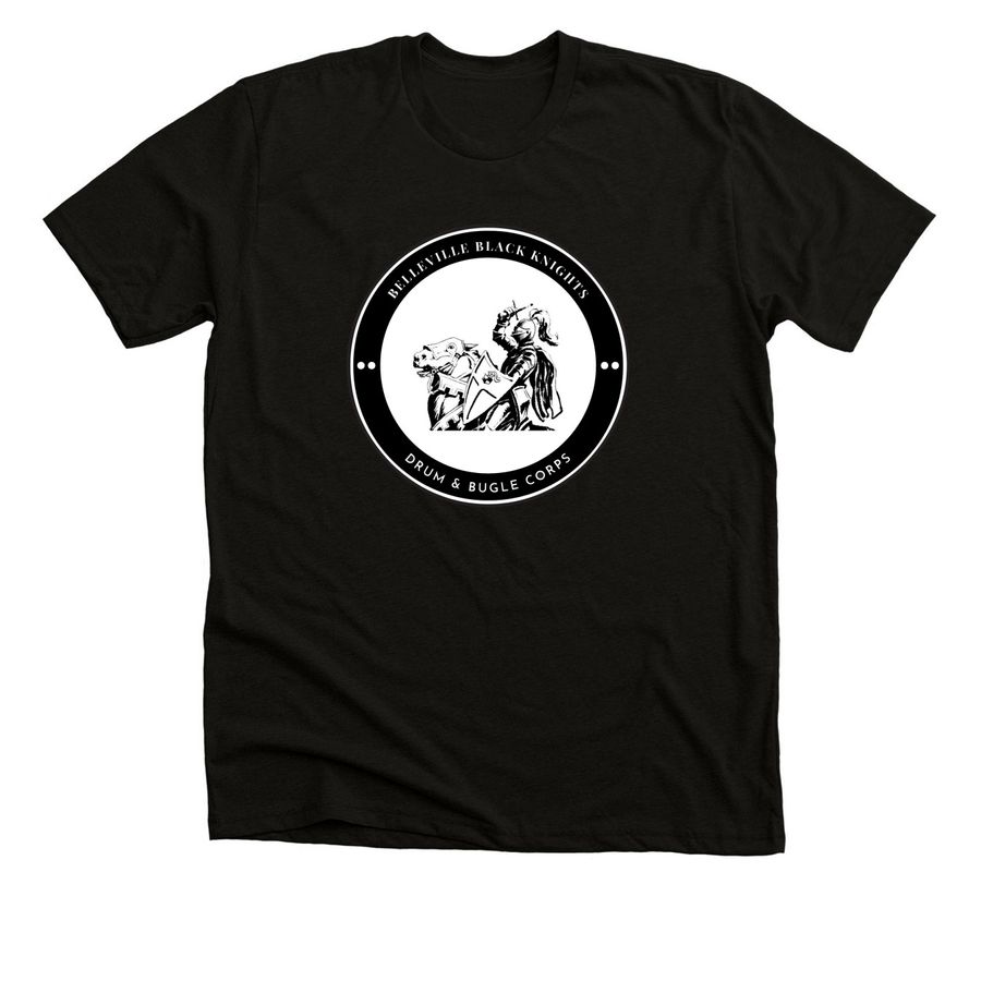 Black Knights Large Original Logo T-Shirt, a Solid Black Blend Premium Unisex Tee