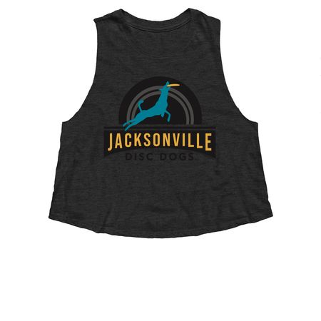 JDD Big Front, a Dark Grey Heather Women?s Cropped Racerback Tank
