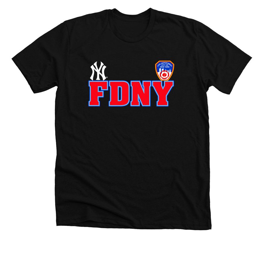 New York Yankees Fdny 2026 T Shirt, a Solid Black Blend Premium Unisex Tee