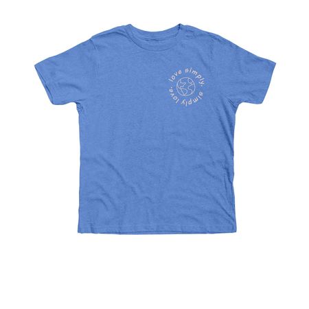Change the world with love, a Heather Columbia Blue Premium Youth Tee