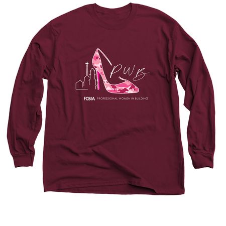 PWB Pink Camo Logo Top, a Maroon Classic Long Sleeve Tee
