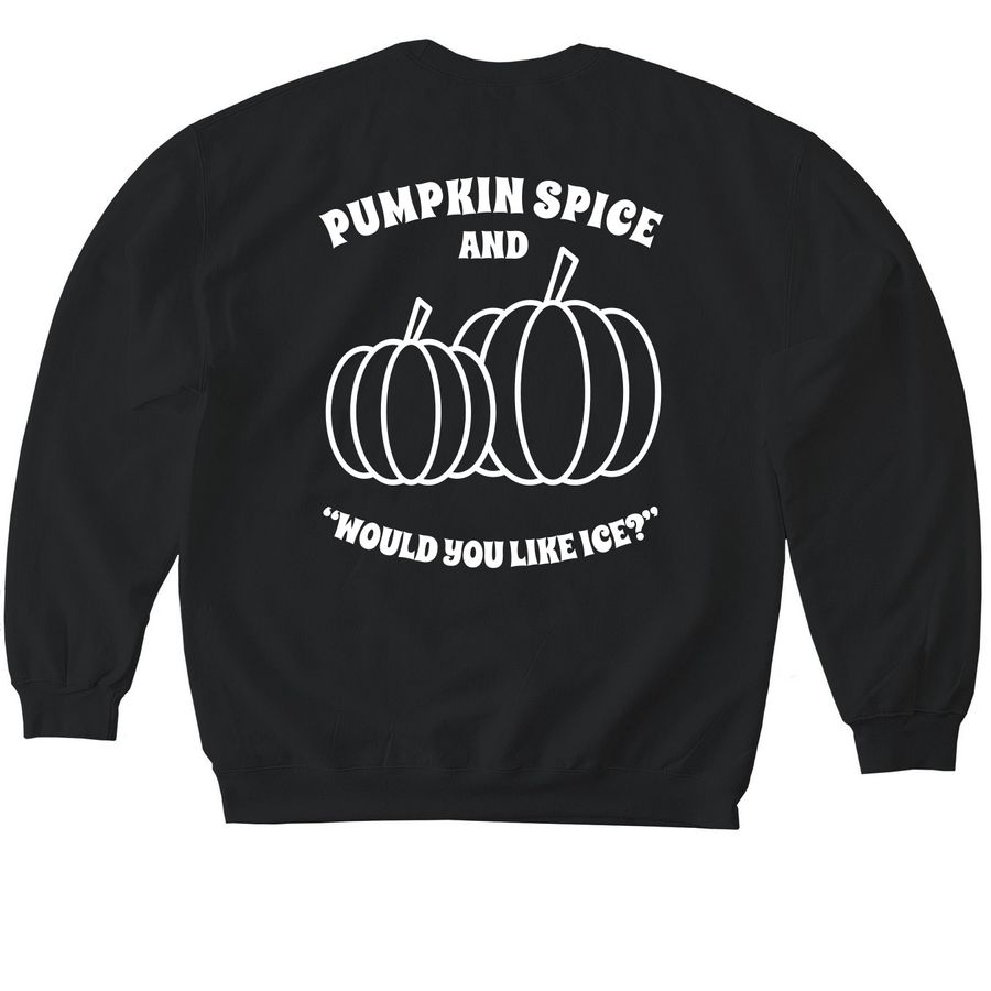 PACU Pumpkin, a Black Softstyle Crewneck Sweatshirt (back-view)