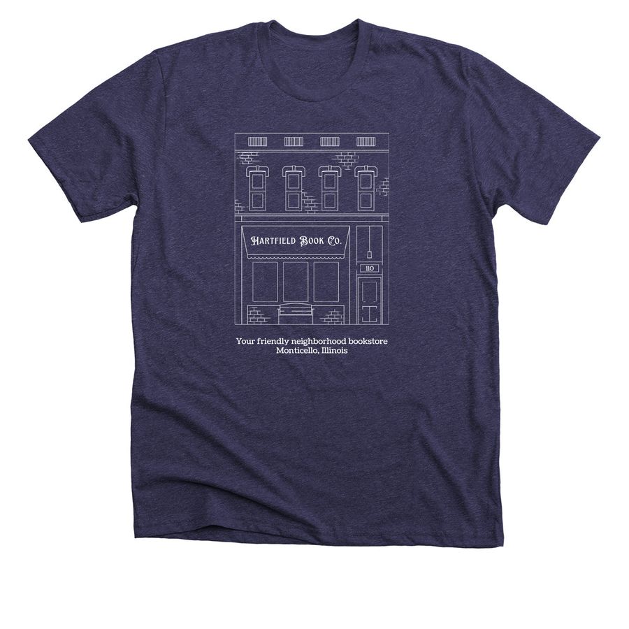 Your Friendly Neighborhood Bookstore 2025 (w), a Heather Lapis Premium Unisex Tee