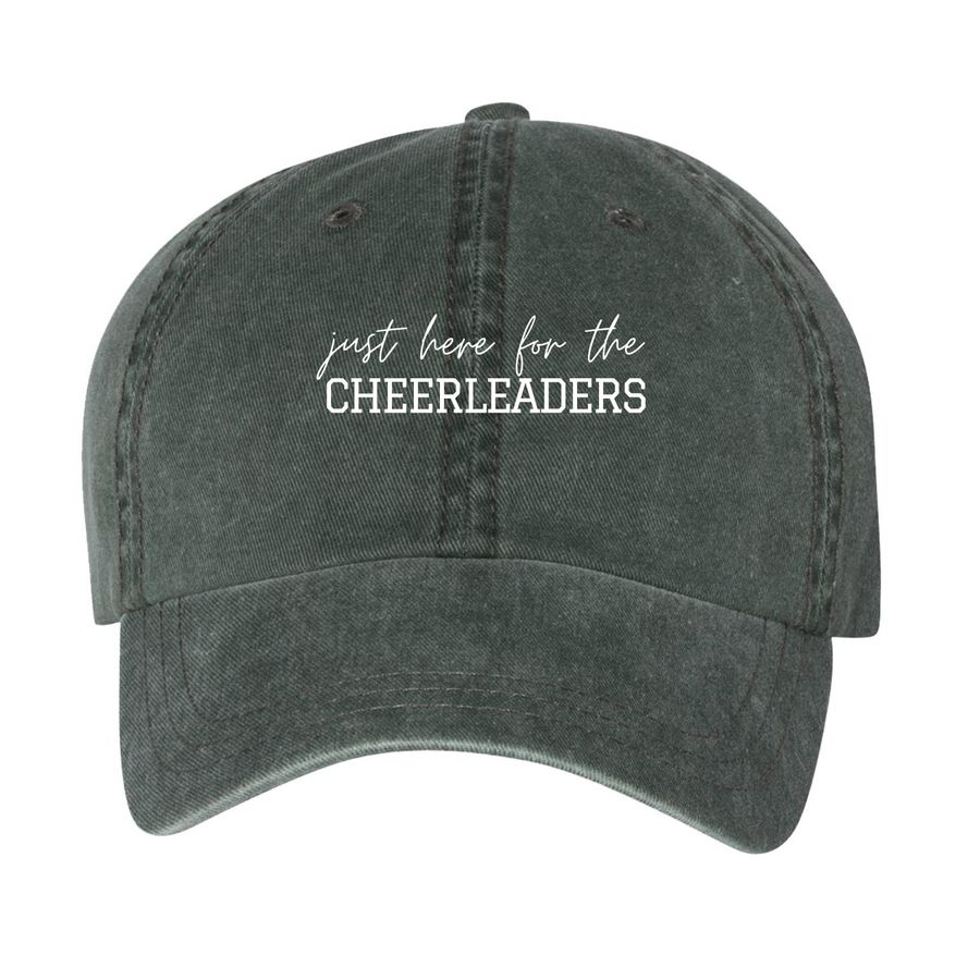 Just Here For The Cheerleaders - Hat, a Forest Printed Pigment Dye Baseball Cap