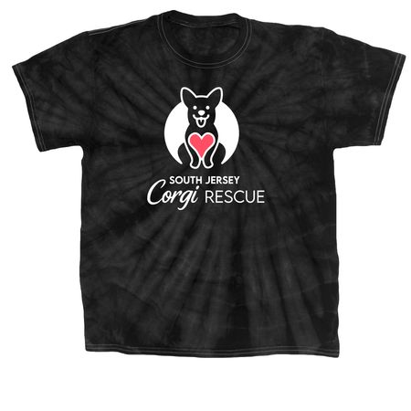 SJCR White Logo Tie Dye Tees & Hoodies, a Black Classic Tie Dye Tee