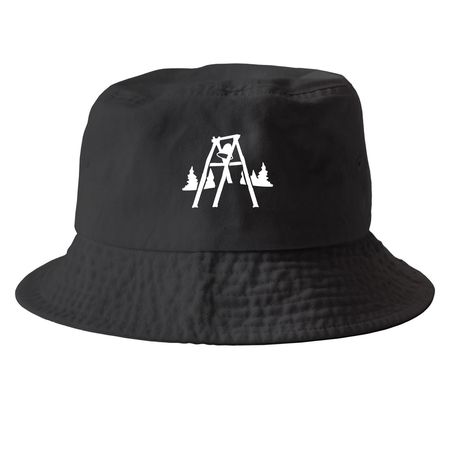 PAL Camp Hats - White logo, a Black Printed Bucket Hat