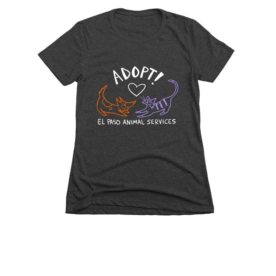 ADOPT!, a Charcoal Women's Slim Fit Tee