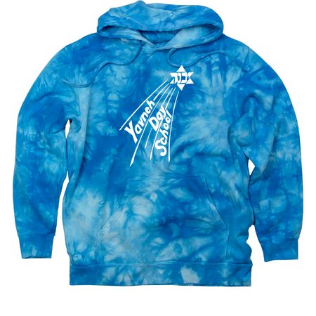 Vintage Tie Dye, a Aqua Blue Tie Dye Pullover Hoodie