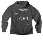 Awaken The Light, a Asphalt Premium Heavyweight Pullover Hoodie (back-view)