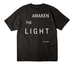 Awaken The Light, a Black Unisex Heavyweight Tee (back-view)