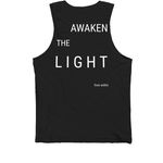 Awaken The Light, a Black Premium Cotton Tank (back-view)