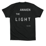 Awaken The Light, a Vintage Black Premium Cotton Tee (back-view)