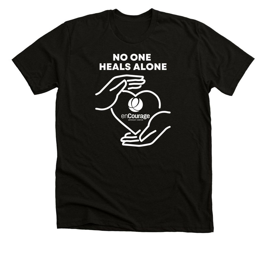 No One Heals Alone, a Solid Black Blend Premium Unisex Tee