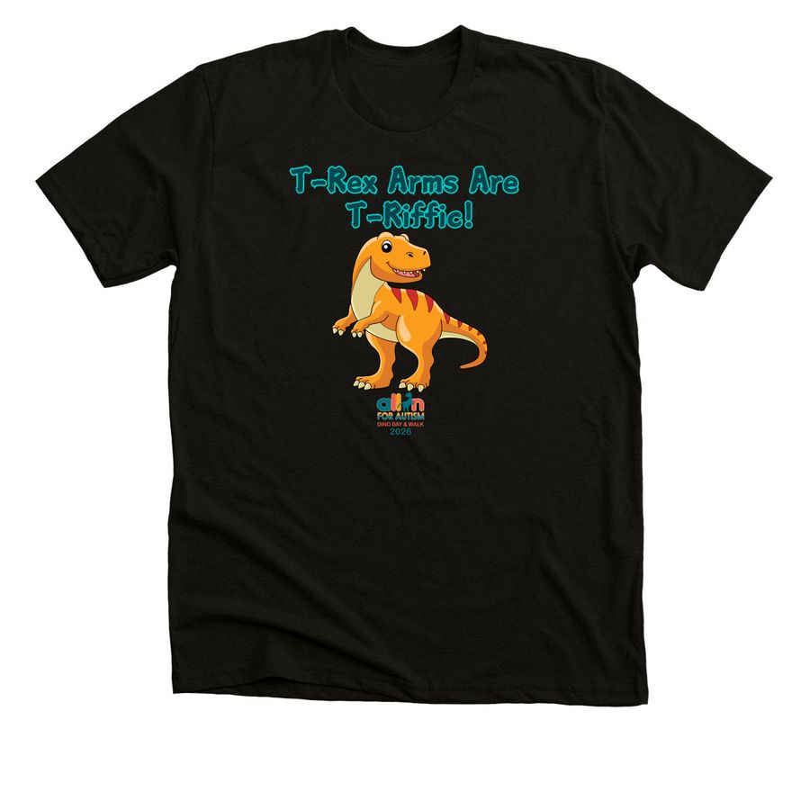 T Rex Arms are T-Riffic, a Solid Black Blend Premium Unisex Tee