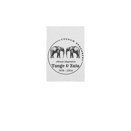 Chehaw Remembers: Tange & Zula, Yard Flag, a White 12" x 18" Yard Flag