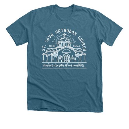 St. Sava Orthodox Church Building Fundraiser, a Heather Deep Teal Premium Unisex Tee
