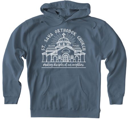 St. Sava Orthodox Church Building Fundraiser, a Storm Blue Heavyweight Pullover Hoodie