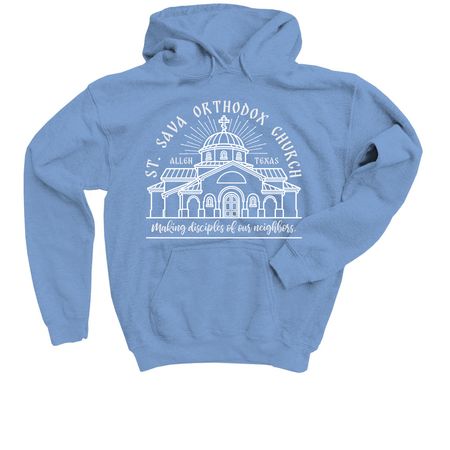 St. Sava Orthodox Church Building Fundraiser, a Carolina Blue Youth Pullover Hoodie