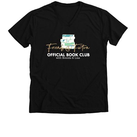 Friends and Fiction Official Book Club Tee, a Solid Black Blend Premium V-Neck Tee