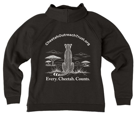 Every. Cheetah. Counts., a Deep Black Allmade Women?s Organic CVC Zip-Up Hoodie