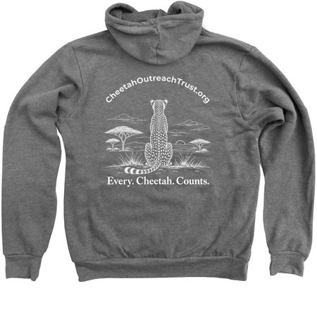 Every. Cheetah. Counts., a Deep Heather Zip Up Hoodie