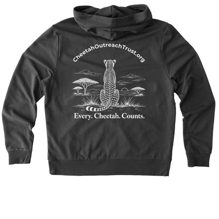 Every. Cheetah. Counts., a Terrain Grey Allmade Organic French Terry Zip Up Hoodie