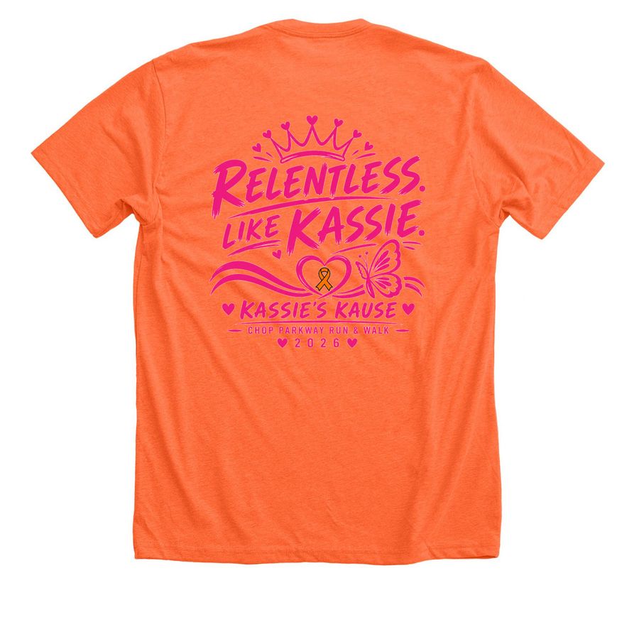 Kassie?s Kause&nbsp;, a Heather Orange Premium Unisex Tee (back-view)