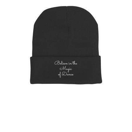 Magic of Dance, a Black Printed Cuffed Beanie