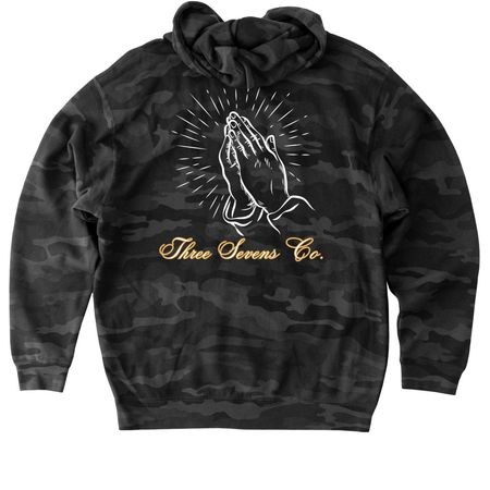 G.H.A.C, a Black Camo Heavyweight Camo Pullover Hoodie (back-view)