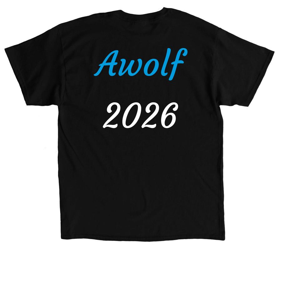 AWolf #3, a Black Classic Unisex Tee (back-view)