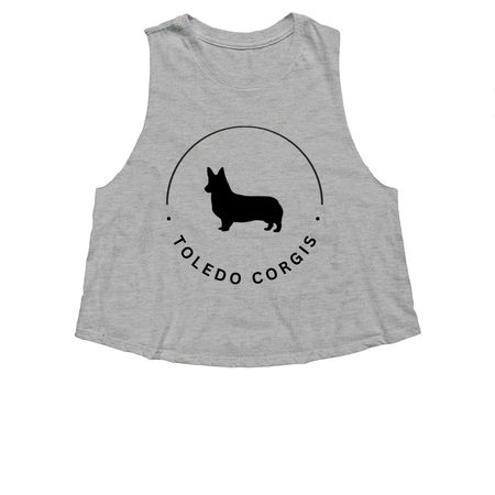 Toledo Corgis Pride Collection, a Athletic Heather Women's Cropped Racerback Tank