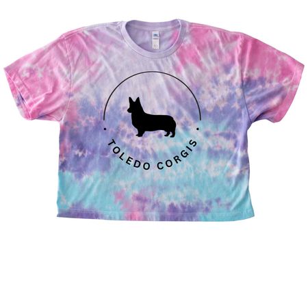 Toledo Corgis Pride Collection, a Cotton Candy Women's Tie Dye Cropped Tee