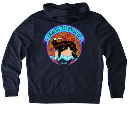 TTBC DDLM - back logo design for zip ups, a Night Sky Navy Allmade Organic French Terry Zip Up Hoodie