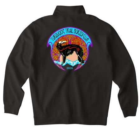 TTBC DDLM - back logo design for zip ups, a Black Midweight Quarter Zip Pullover