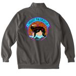 TTBC DDLM - back logo design for zip ups, a Pepper Comfort Colors Quarter Zip Pullover (back-view)