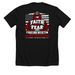 CHARRED STRONG, a Solid Black Blend Premium Unisex Tee (back-view)