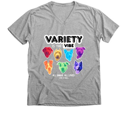 All Unique. All Loved., a Athletic Heather Premium V-Neck Tee