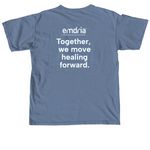 Misty White- Together we move healing forward., a Blue Jean Comfort Colors Unisex Tee (back-view)