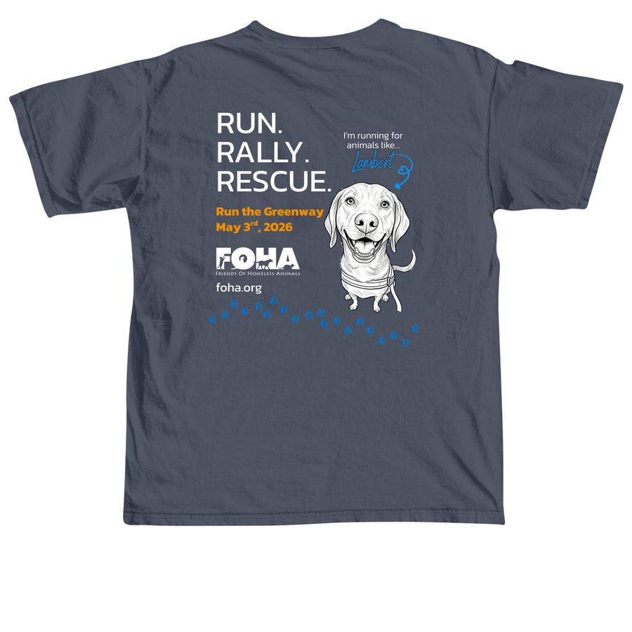 Run the Greenway with FOHA, a Denim Comfort Colors Unisex Tee (back-view)