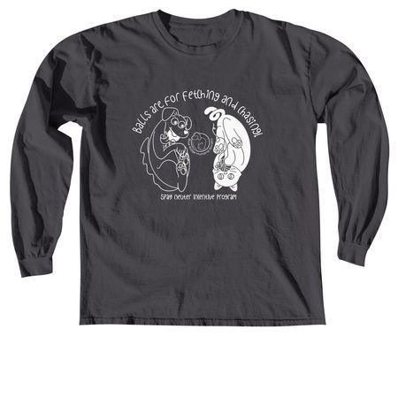 Balls Are for Fetching and Chasing (Dark), a Graphite Comfort Colors Long Sleeve Tee