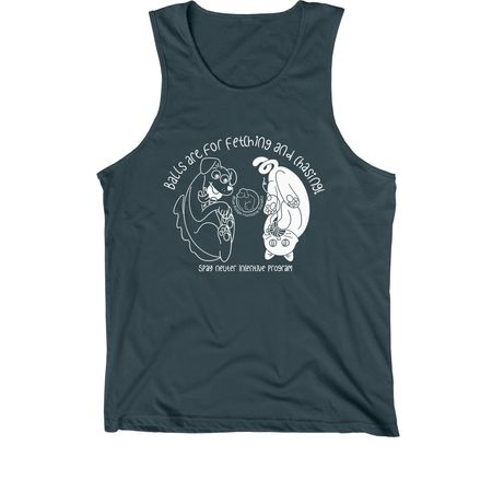 Balls Are for Fetching and Chasing (Dark), a Dark Grey Premium Cotton Tank