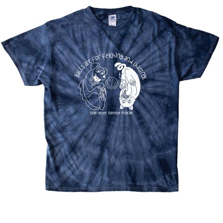 Balls Are for Fetching and Chasing (Dark), a Navy Classic Tie Dye Tee