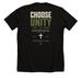 Choose Unity Collection, a Solid Black Blend Premium Unisex Tee (back-view)