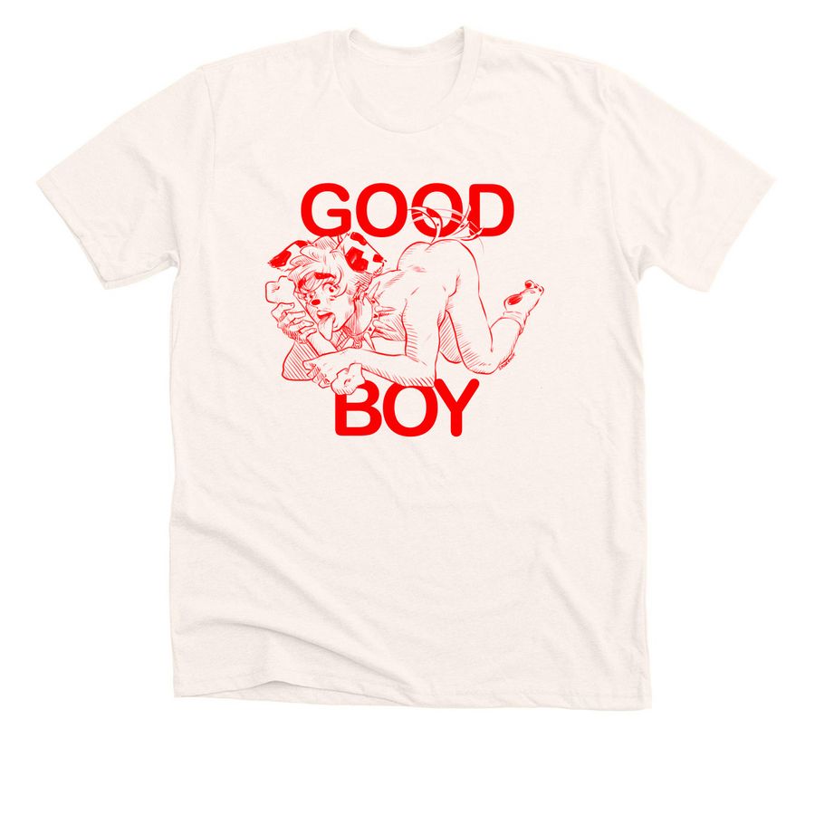 GOOD BOY, a Heather Natural Premium Unisex Tee