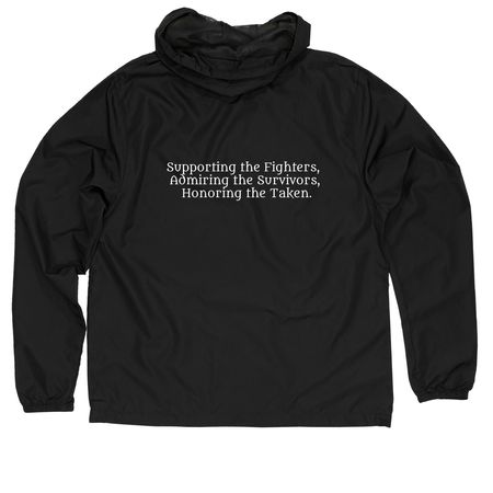 Never Alone Jacket, a Black Quarter-Zip Windbreaker (back-view)